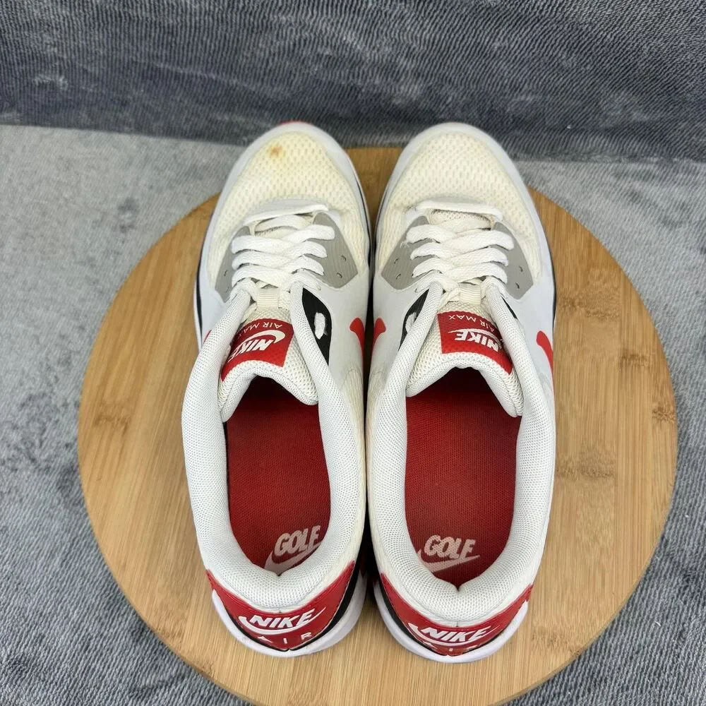 Nike Air Max 90 G Shoes Mens Size 10 White Red Golf Athletic Sneakers DX5999-162